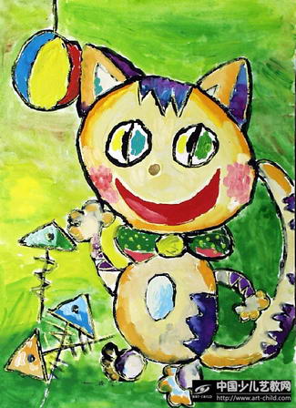 作品名称《贪吃的小猫》