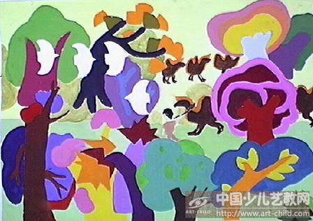 过去沙漠如今奕绿洲-少儿水粉画-赛事-中国少儿艺教网; > 作品参赛
