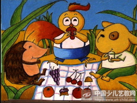 儿童画野餐图片展示_乐乐简笔画 儿童画野餐图片展示