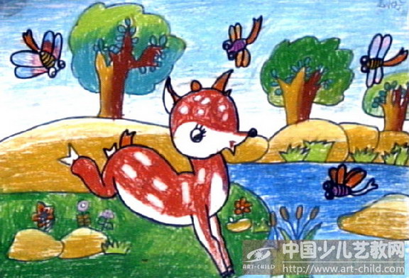 作品名称:  《可爱的梅花鹿》