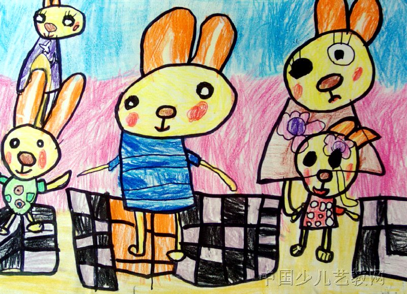 作品名称《兔子一家》
