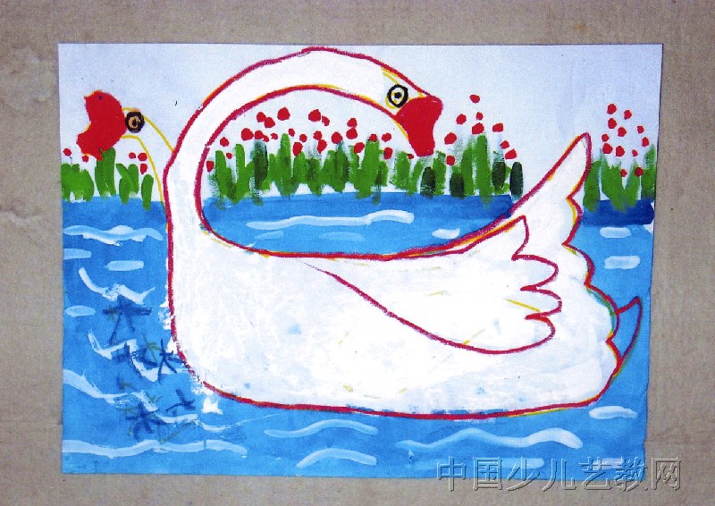 萌萌的大白鹅简笔画