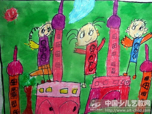 我爱幼儿园彩铅画