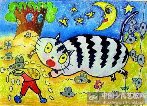 作品名称《猫抓老鼠》