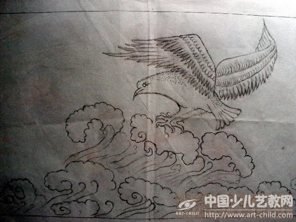 作品名称《精卫填海》