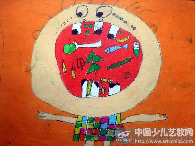作品名称《贪吃的大嘴巴》