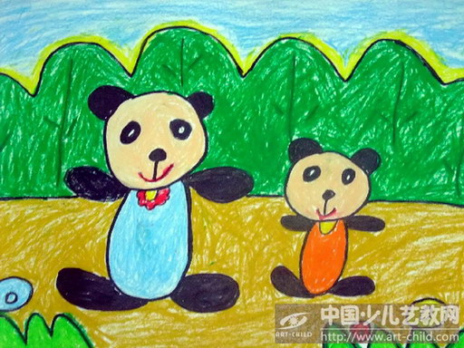 作品名称:  《熊猫爸爸和儿子》