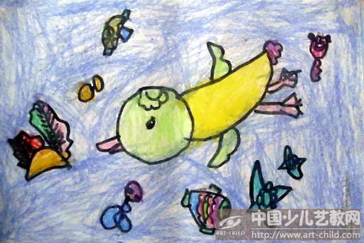 作品名称:  《爱吃鱼的小鸭子》