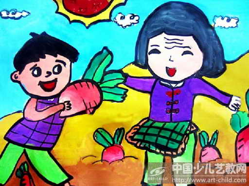 作品名称《我帮奶奶拔萝卜》