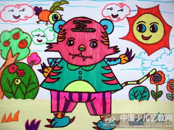 作品名称《自信的小虎贝贝》