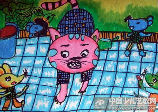作品名称《猫抓老鼠》