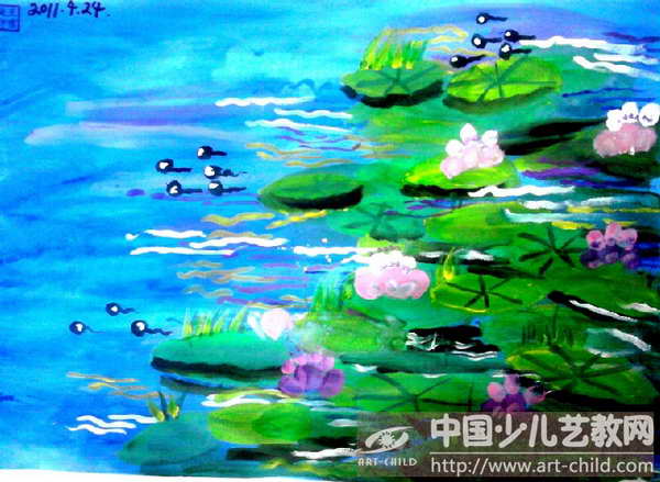 作品名称《快乐的荷塘》