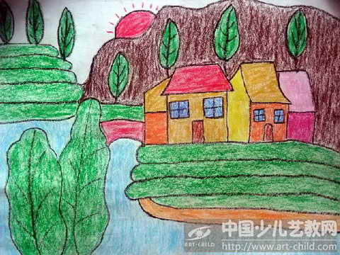 作品名称《美丽的小山村》