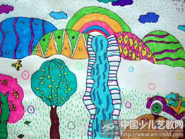 作品名称:  《有瀑布的风景》