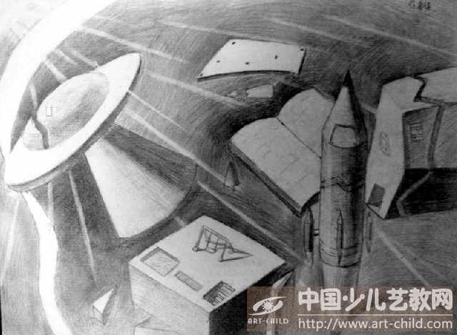 作品名称:  《飞碟入侵》