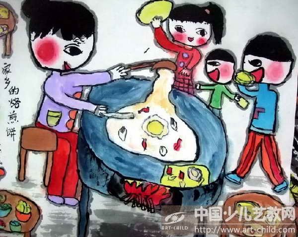 作品名称《家乡的烙煎饼》