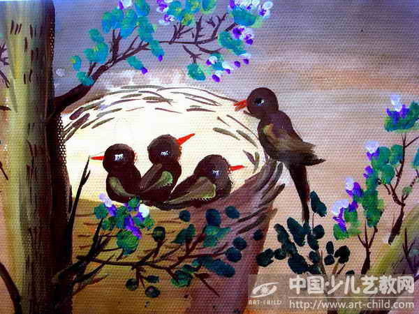 作品名称《小鸟的一家》