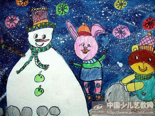 作品名称《下雪了真好玩》
