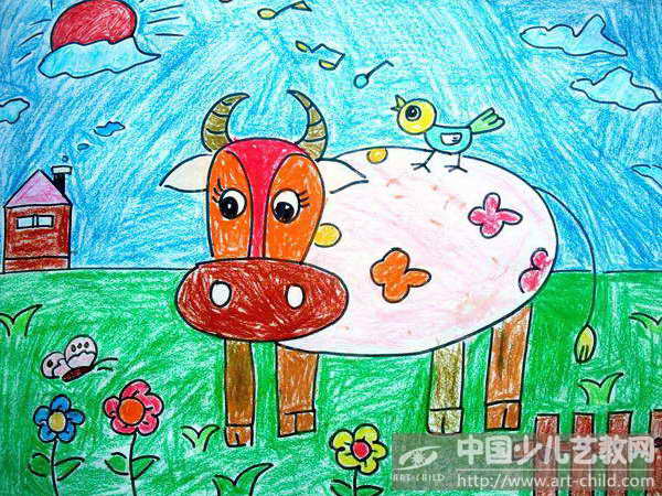作品名称:  《小牛吃草》