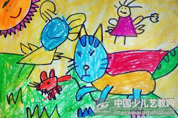 作品名称《猫捉老鼠》