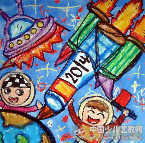 作品名称《遨游外太空》