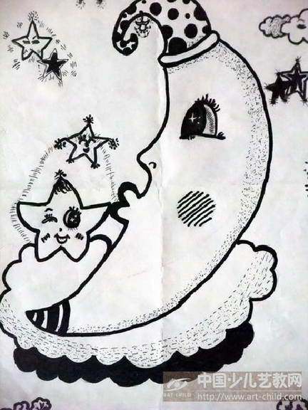 作品名称《月亮星星交朋友》