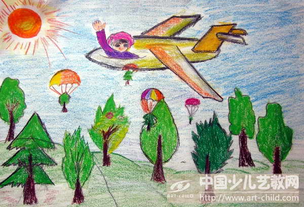 作品名称《长大要当飞行员》
