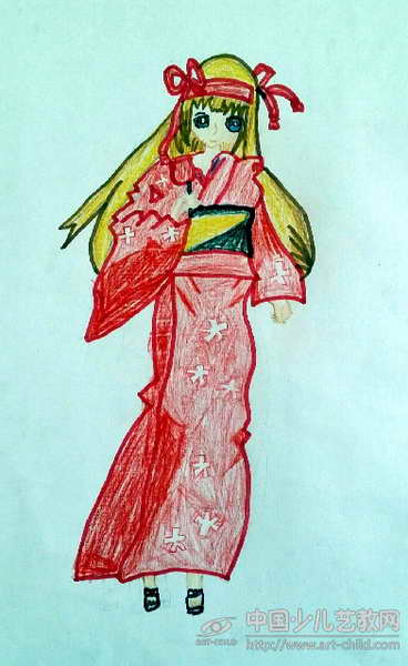 作品名称:  《穿和服的女孩》