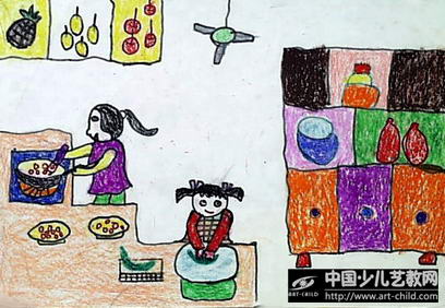 作品名称:  《我帮妈妈洗菜》