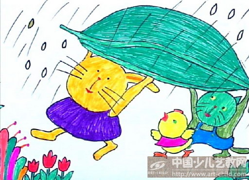 作品名称《下雨了》