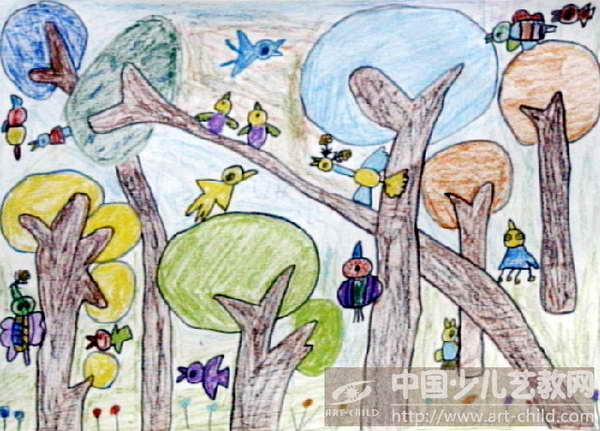候鸟的乐园绘画作品图片