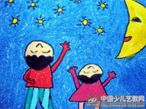 作品名称《我和爸爸数星星》