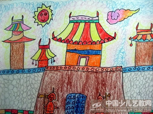 东莞西城楼 儿童画图片