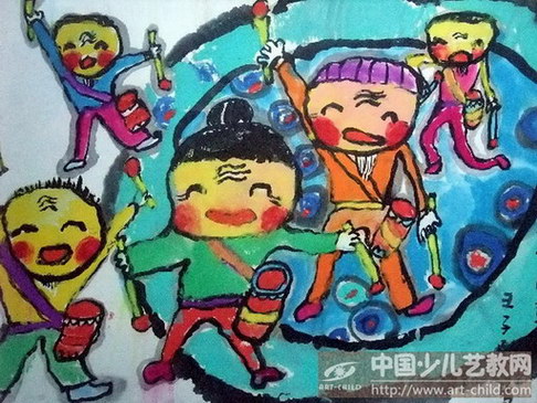 作品名称《老年腰鼓队》