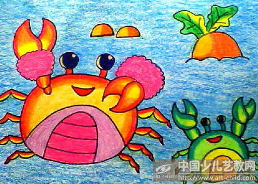 小螃蟹和小青蟹怎么画图片