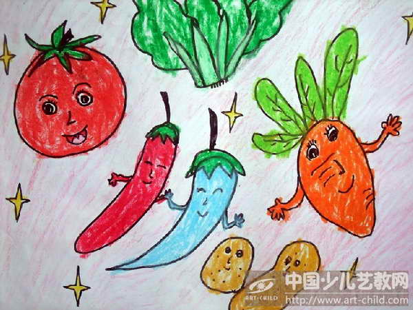 儿童画一道菜图片