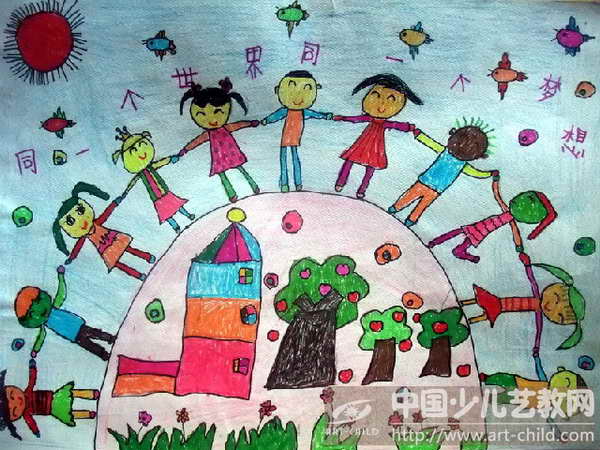儿童合作完成的绘画图片