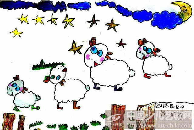 亡羊补牢绘画作品图片