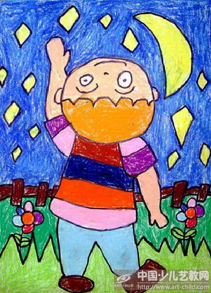作品名称:  《数星星的小男孩》