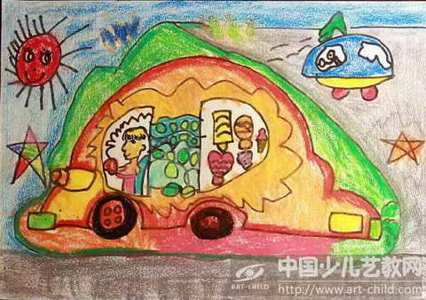 作品名称:  《外星人追汽车》