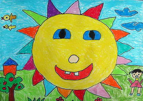 可爱的太阳儿童画图片
