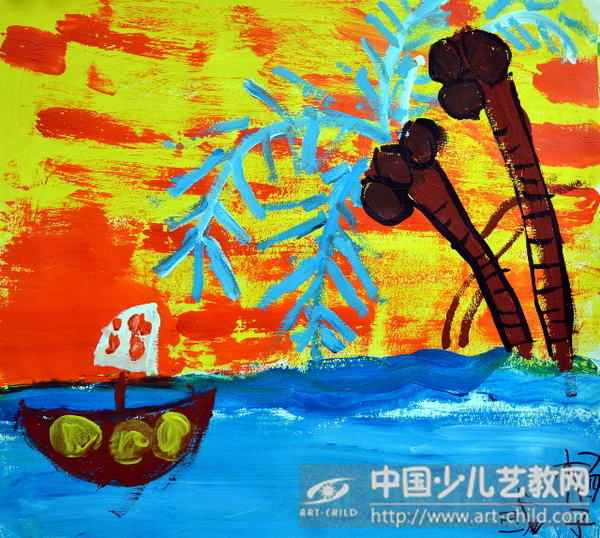 作品名称:  《海边的椰子树》