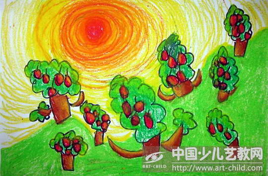 作品名称《太阳下的苹果树》