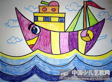 简单画船儿童画船图片