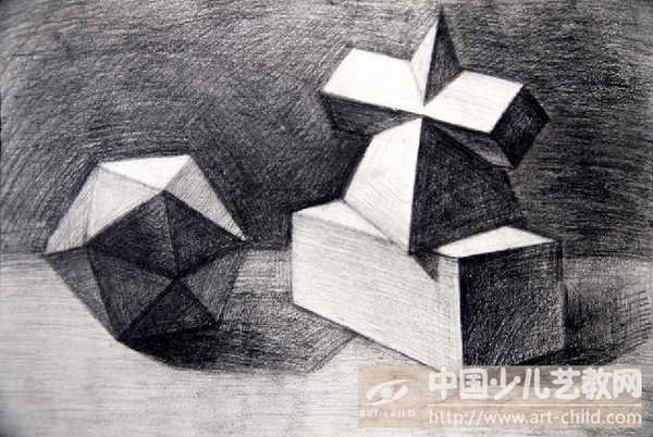 作品名称:  《石膏几何体组合》