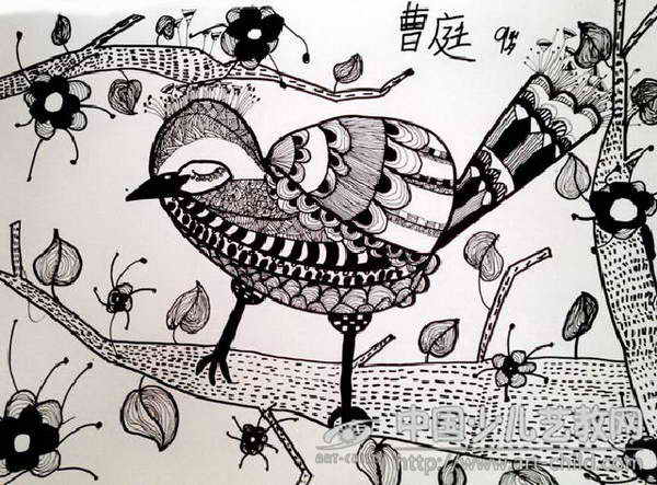 喜鹊巢创意画图片