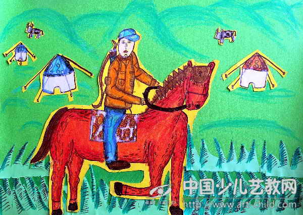 作品名称:  《草原骑马》