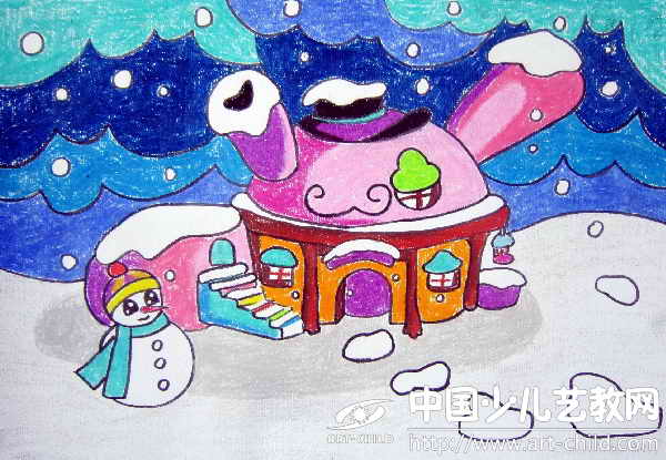 冰雪世界儿童画画法图片