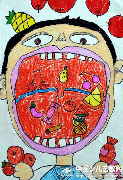 大胃王儿童创意美术图片